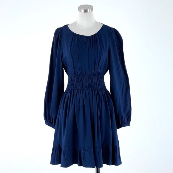 NWT Madewell Sophia open back mini dress deep indigo blue - Picture 5 of 16